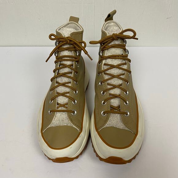 Converse Run Star Hike Hi Nomad Khaki Wheat Sherpa Leather Sneakers Size 10.5 - Picture 4 of 12